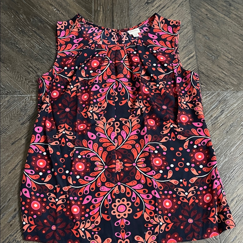 Merona Pink and Orange Patterned Sleeveless Top